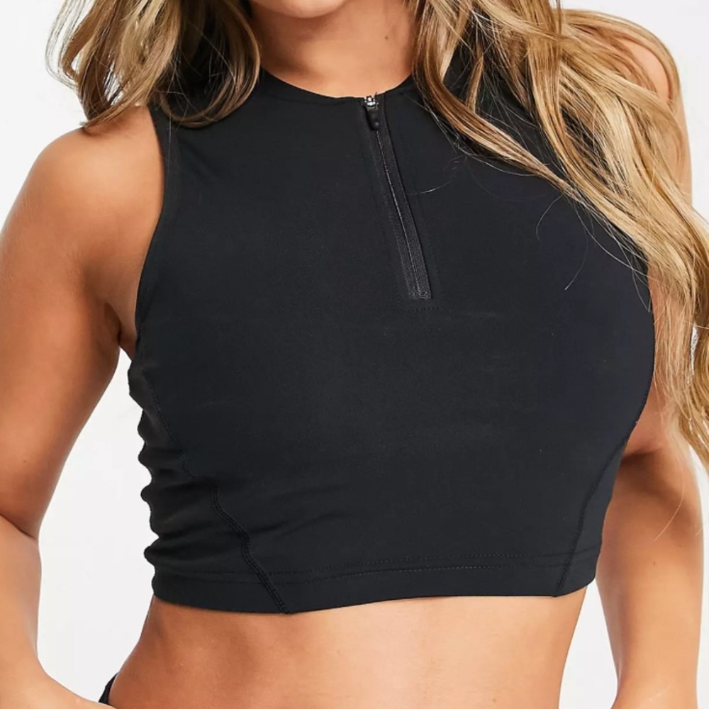 NEW Nike Dri Fit Tight Fit Training Sports Cropped Tank Black Size XXL